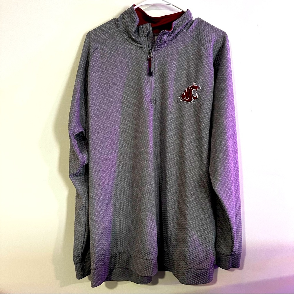 Champion Washington State University Cougars Head Quarter Zip Men’s XL Grey Red